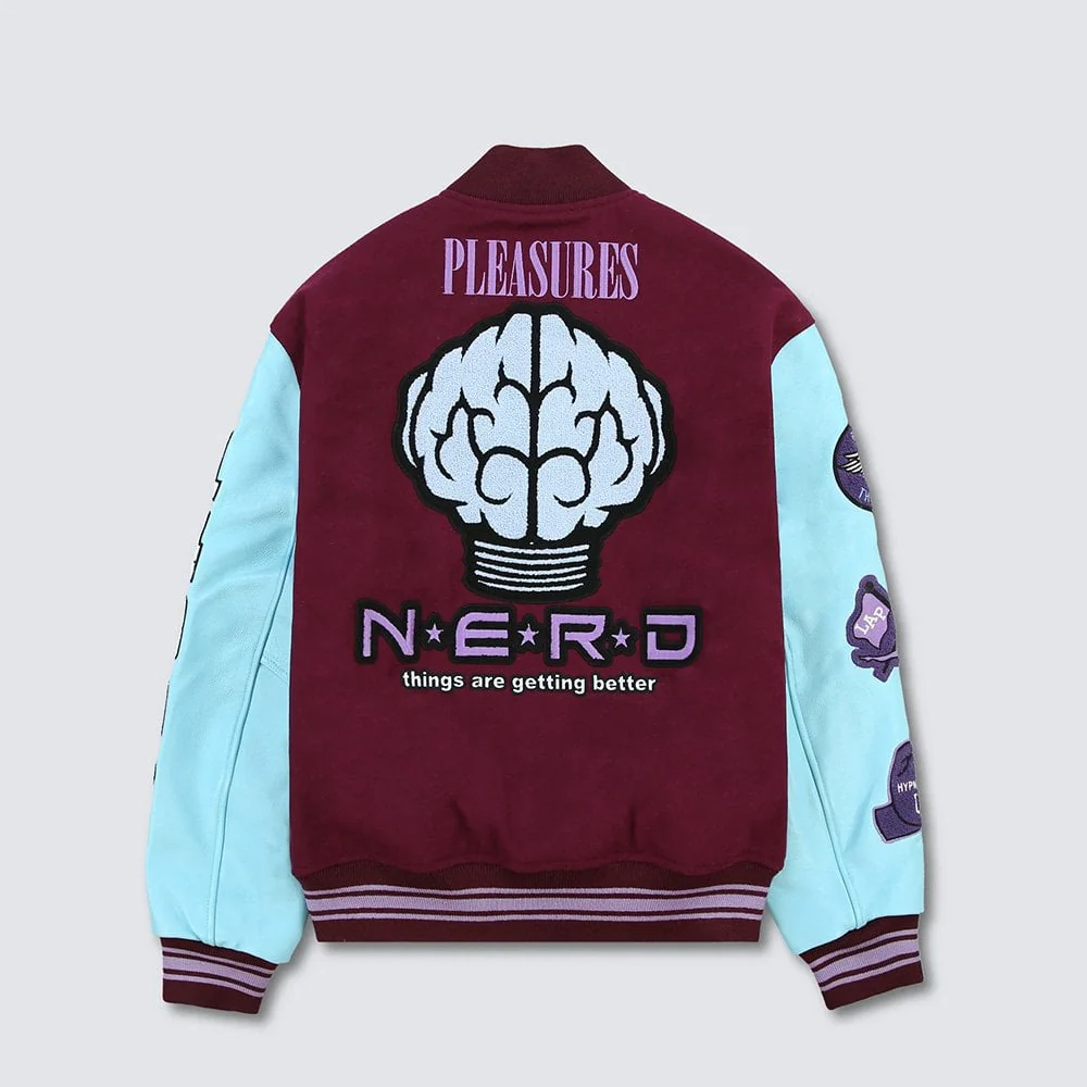 N.E.R.D. Nerd Varsity Jacket - Purple