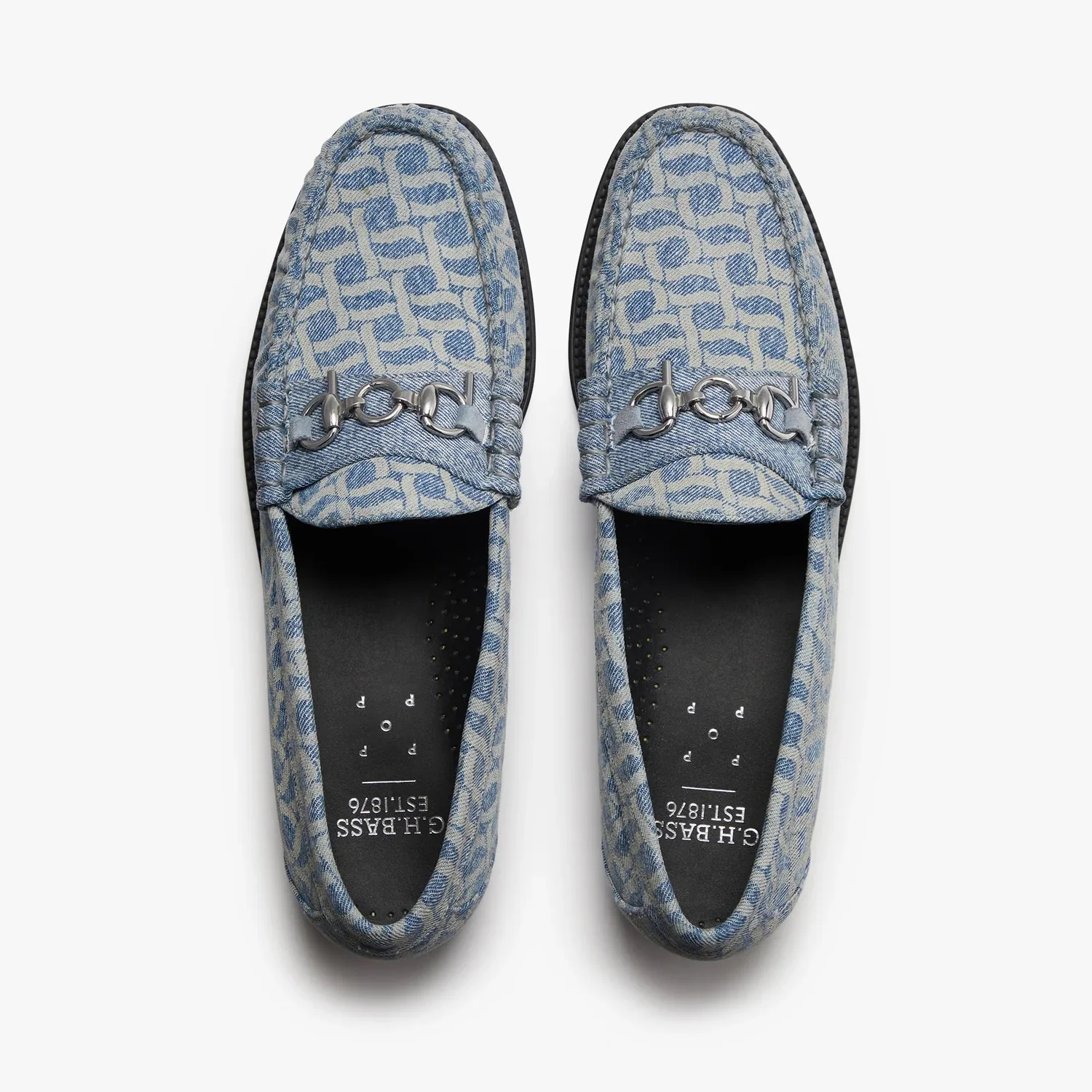 G.H. Bass X POP Trading Company Easy Weejun Lincoln - Light Blue Denim - Image 3