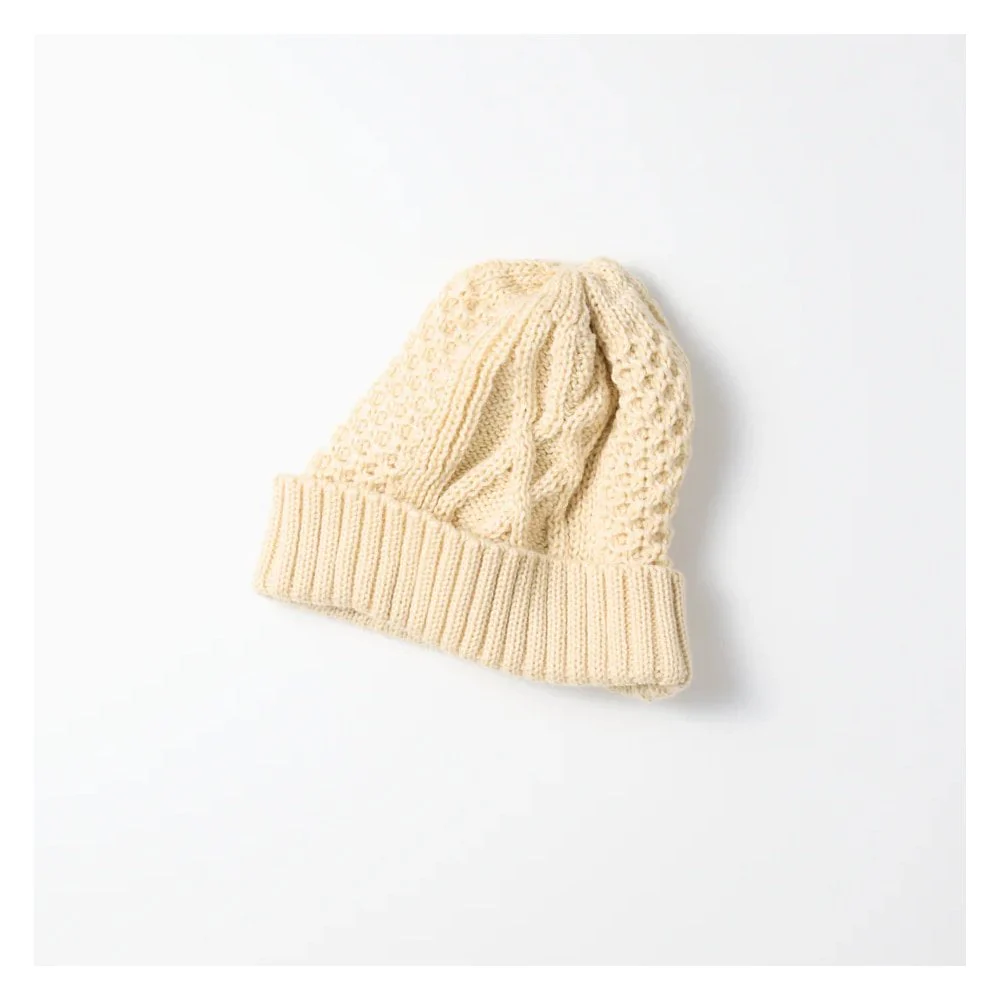 AC/W Aran Cable Watch Cap - Ivory