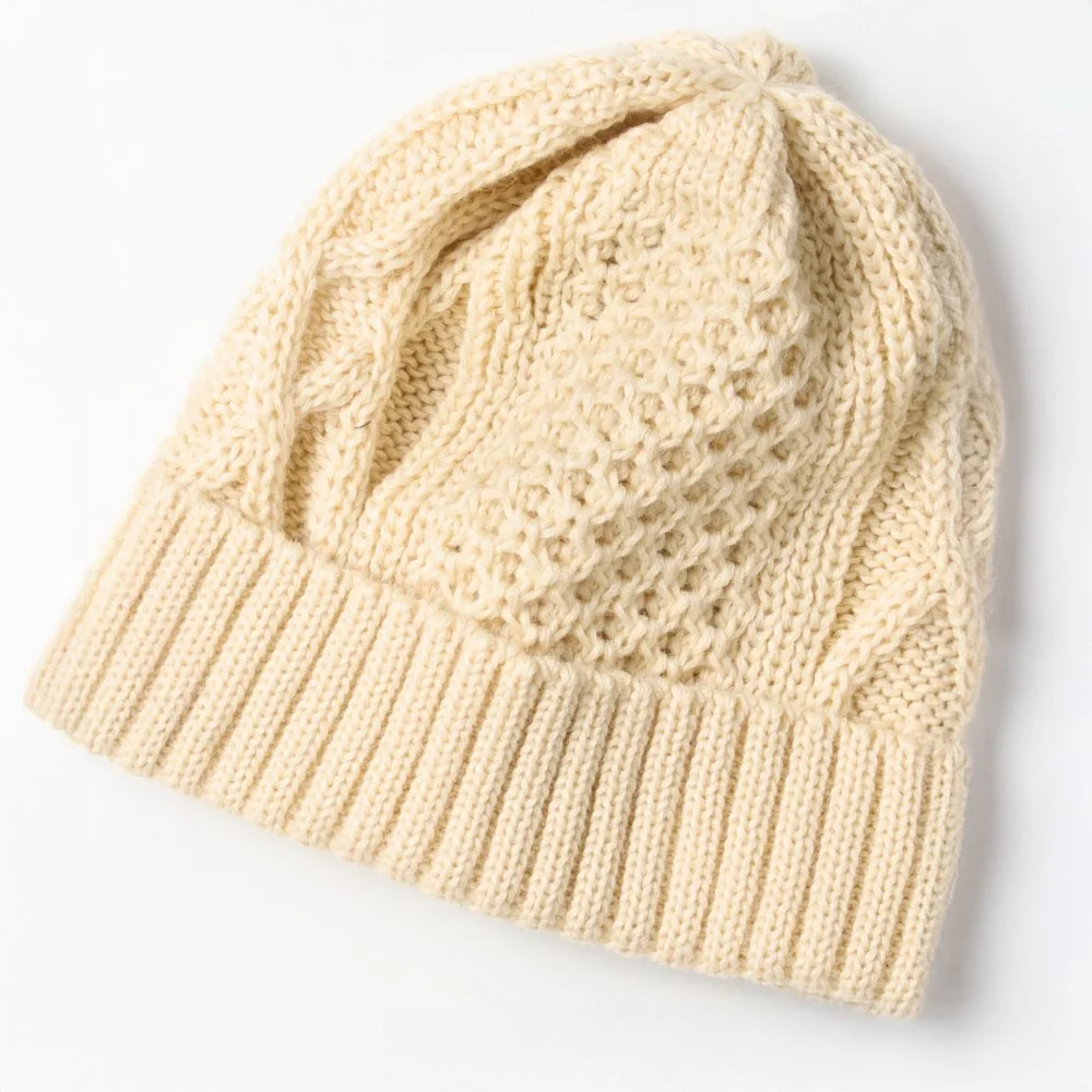 AC/W Aran Cable Watch Cap - Ivory - Image 2