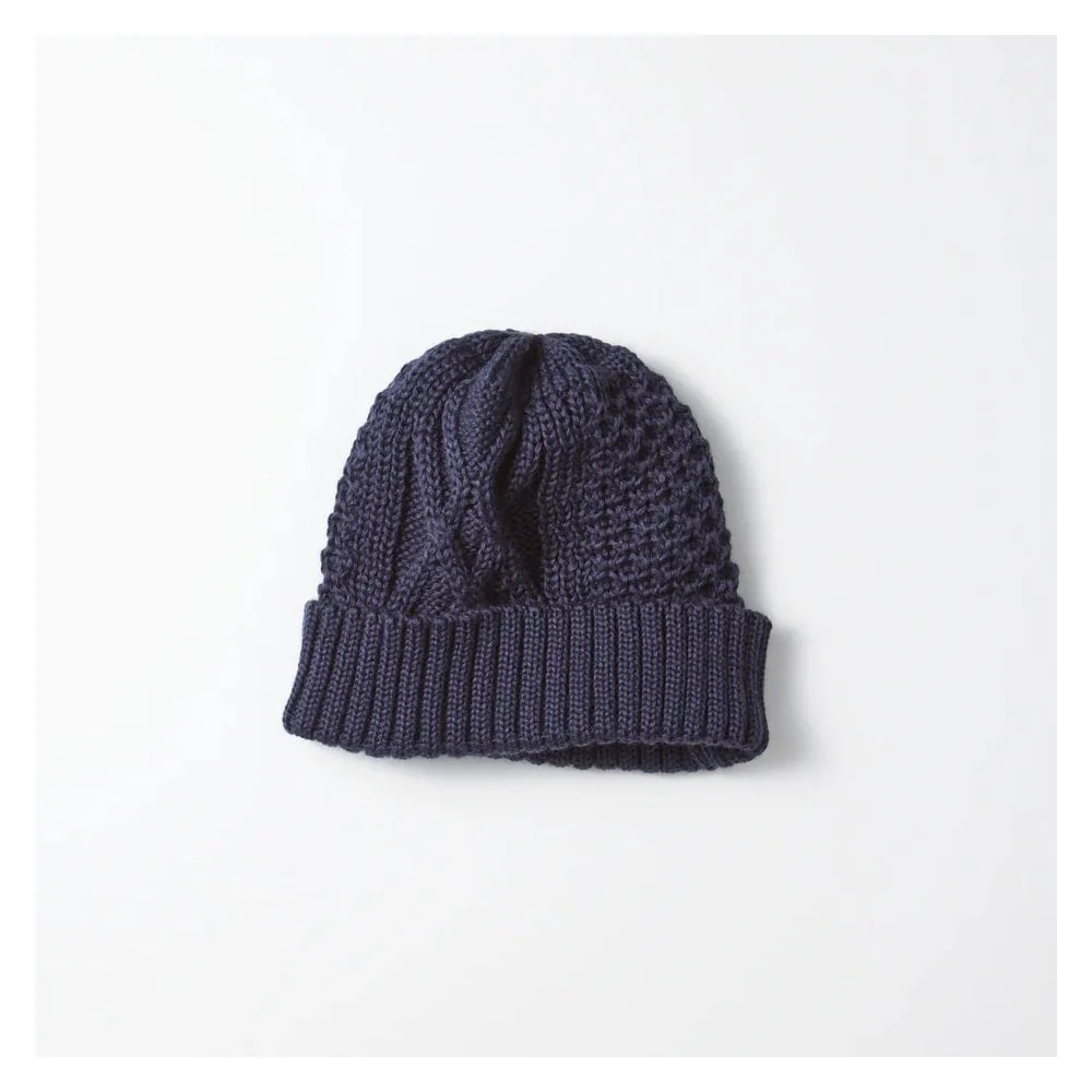 AC/W Aran Cable Watch Cap - Navy