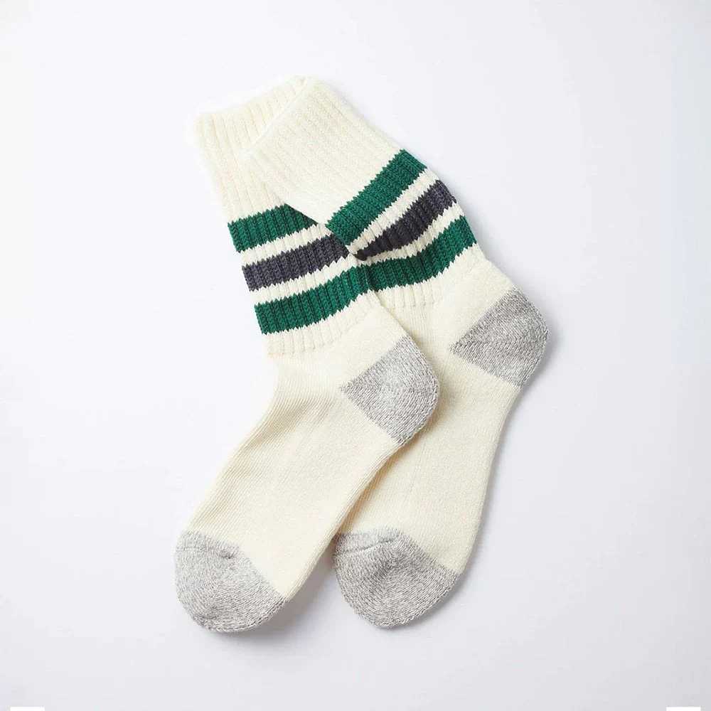 Coarse Ribbed Oldschool Socks - Green / Charcoal