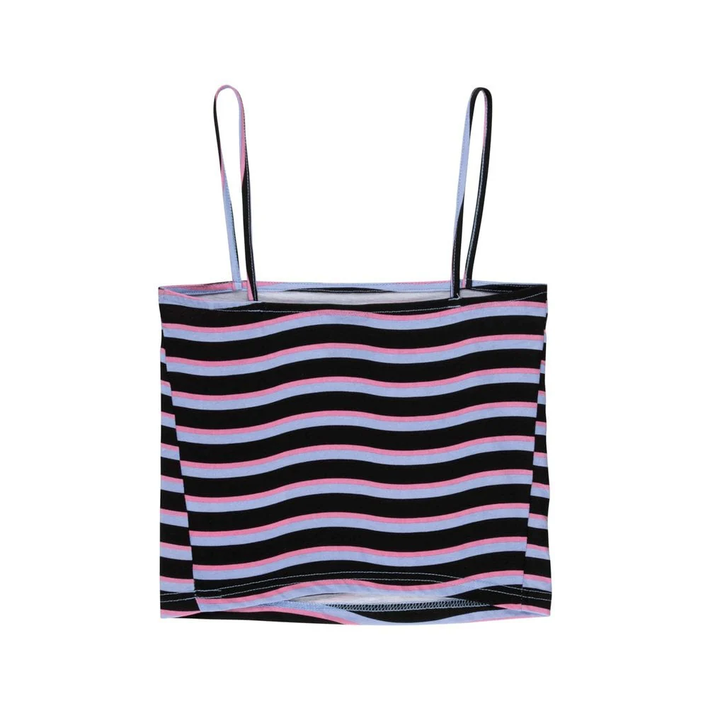 Women's Strip Vest - Black Wave Stripe - Image 2