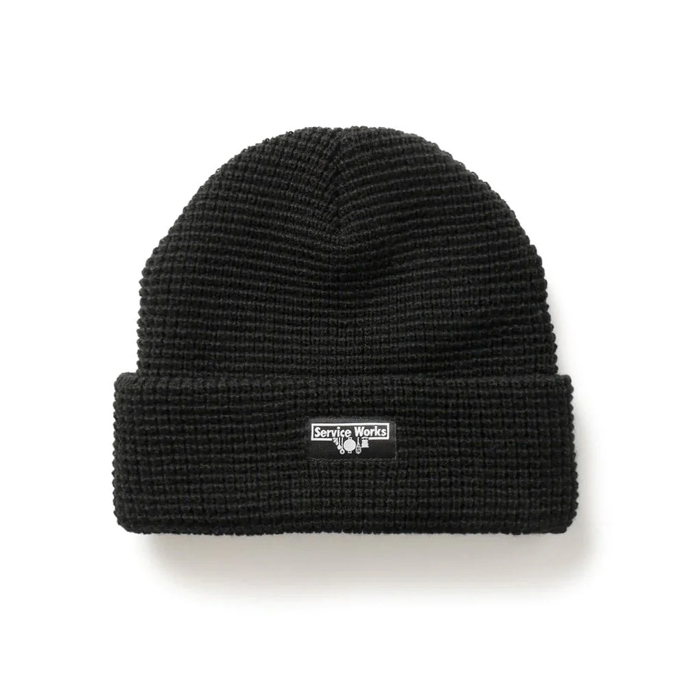 Waffle Logo Beanie, Black
