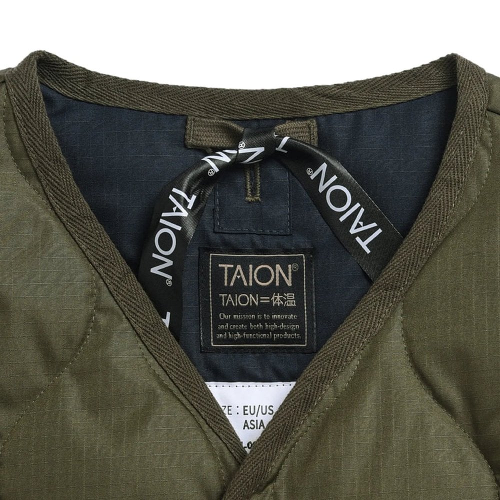 Military V Neck Snap Button Down Vest - Image 2
