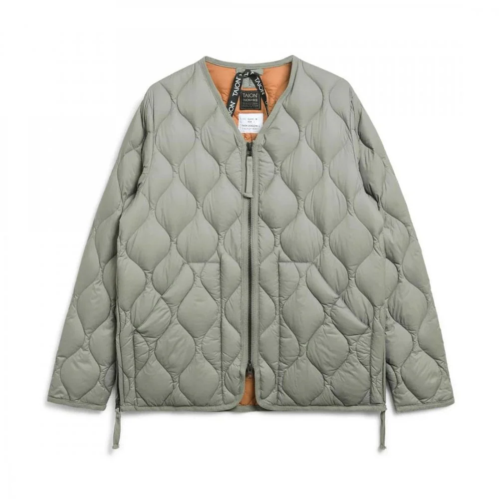 Military V Neck W-zip Down Jacket - Soft Shell