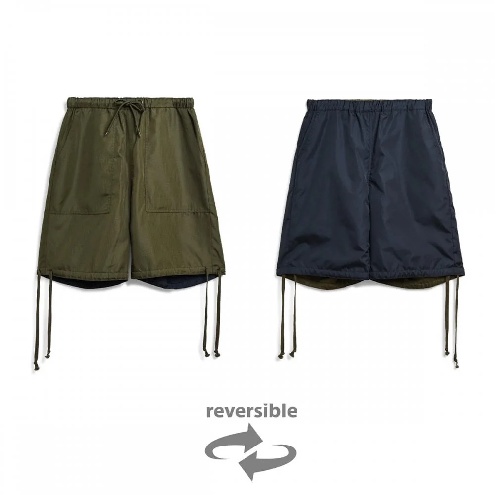 Non Down Military Reversible Shorts - Dark Olive - Image 3