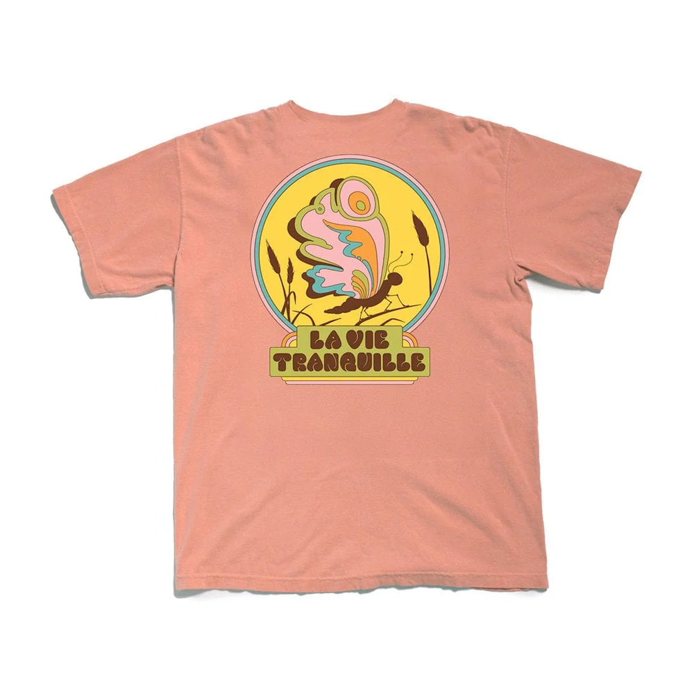 Hickson La Vie Tranquille Pigment Dyed S/S T-shirt - Peach - Image 2