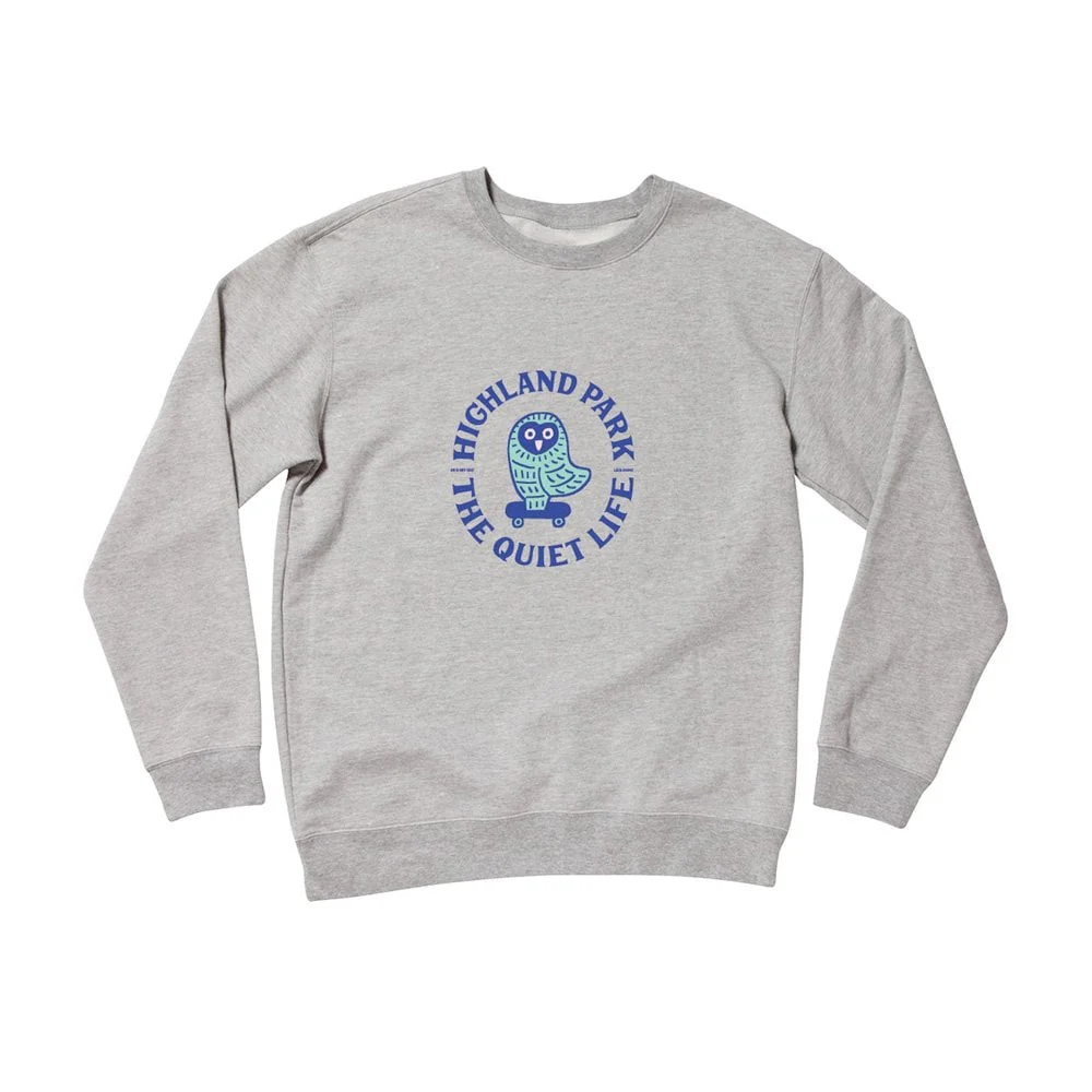 Skating Owl Crew Sweat - Grey Heather