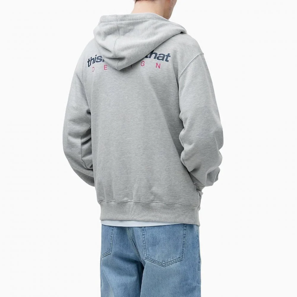 DSN-Logo Zip Hoodie - Grey Heather - Image 3