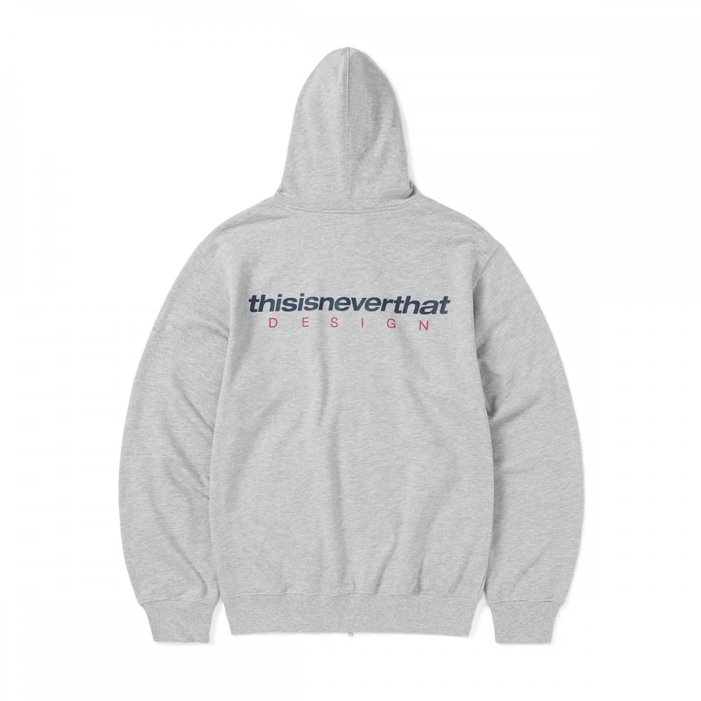 DSN-Logo Zip Hoodie - Grey Heather - Image 4