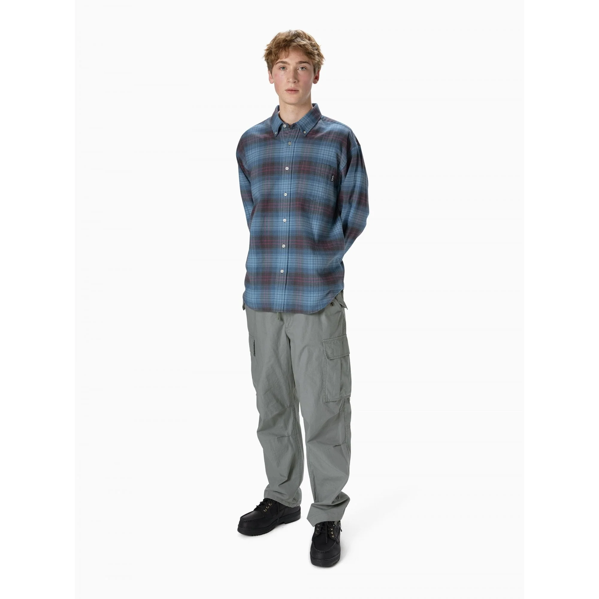 Flannel Check Shirt - Blue - Image 4