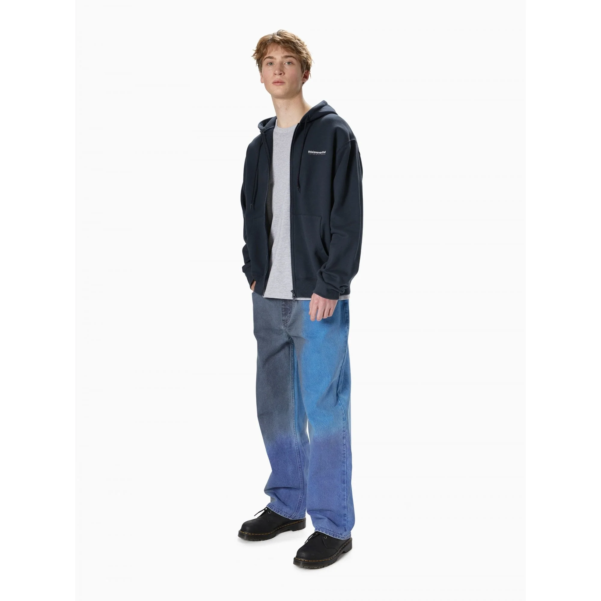 INTL Logo Zip Up Hoodie - Navy - Image 4