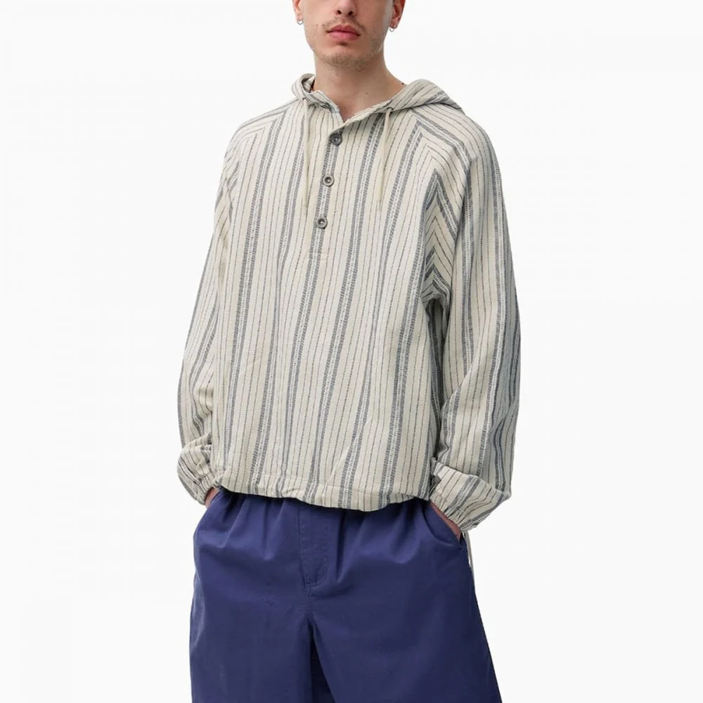 Stripe Jacquard Hoodie - Ivory - Image 2
