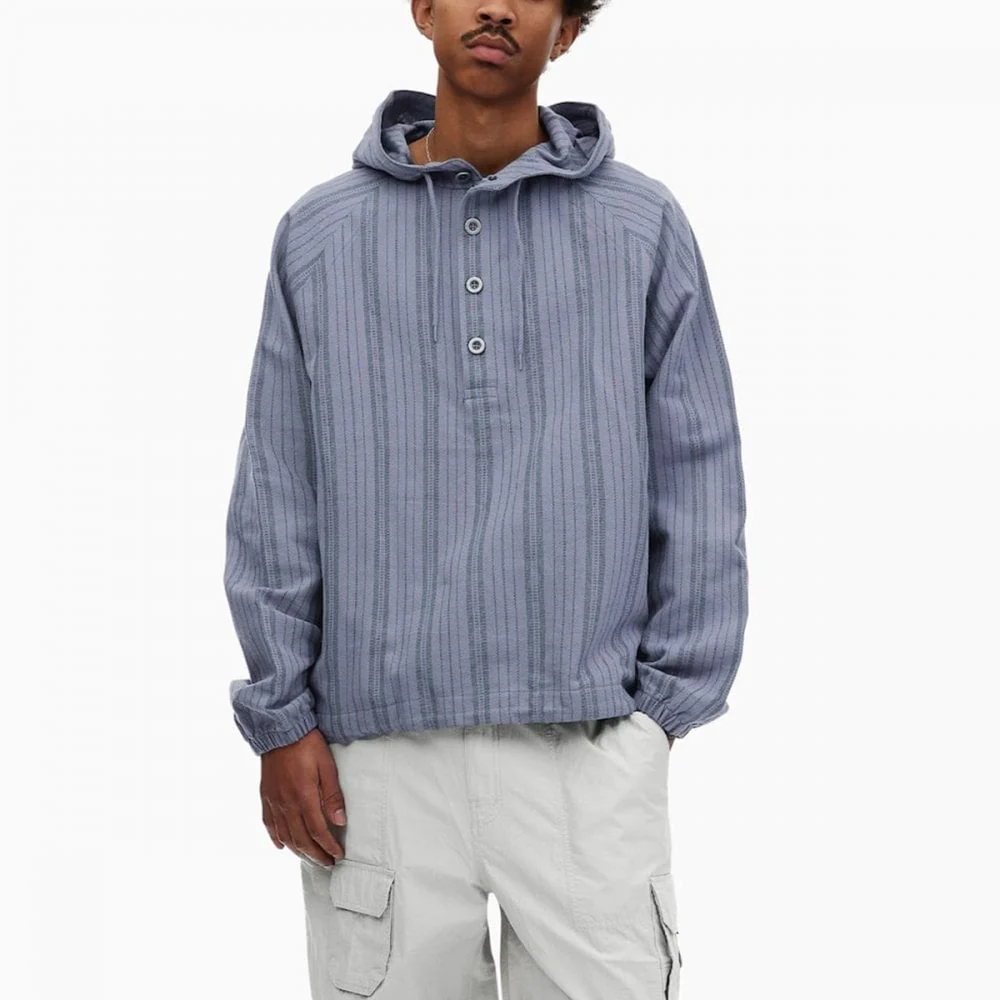Stripe Jacquard Hoodie - Purple - Image 2