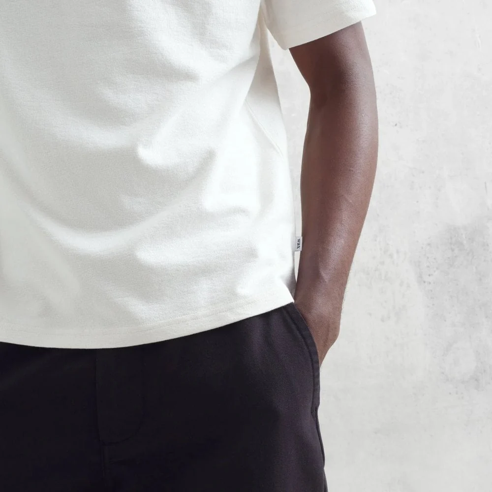 Dean - Ecru Textured Organic Cotton T-Shirt - Image 3