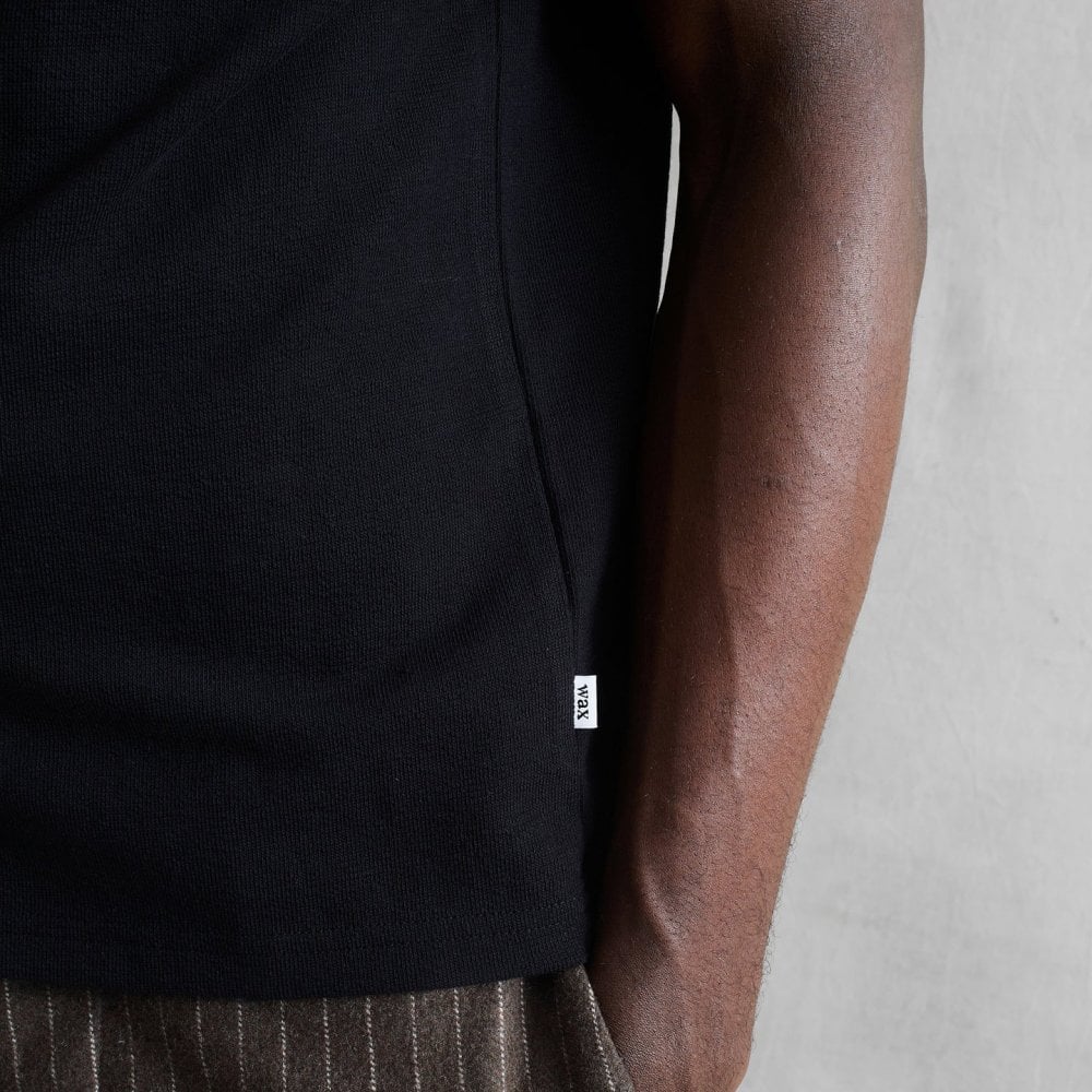 Dean Textured Organic Cotton T-Shirt - Black - Image 3