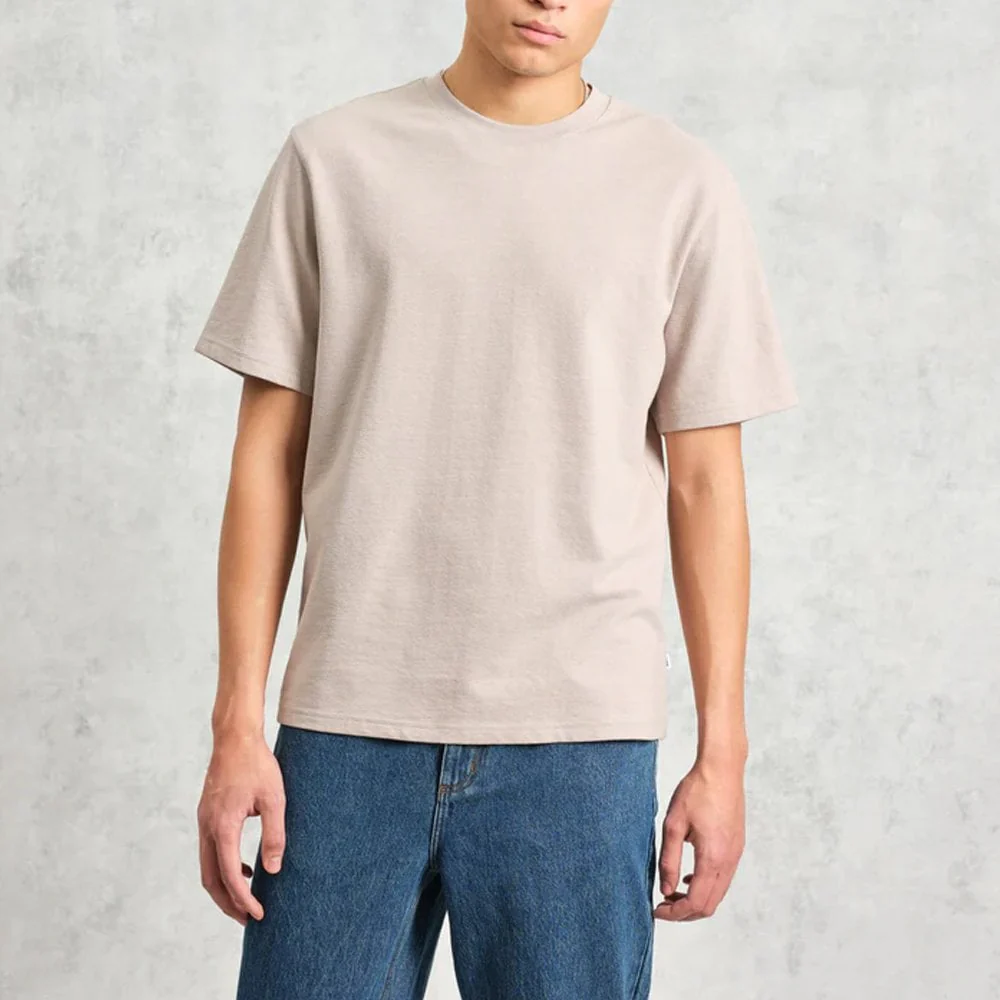 Dean Textured Organic Cotton T-Shirt - Clay - Image 3
