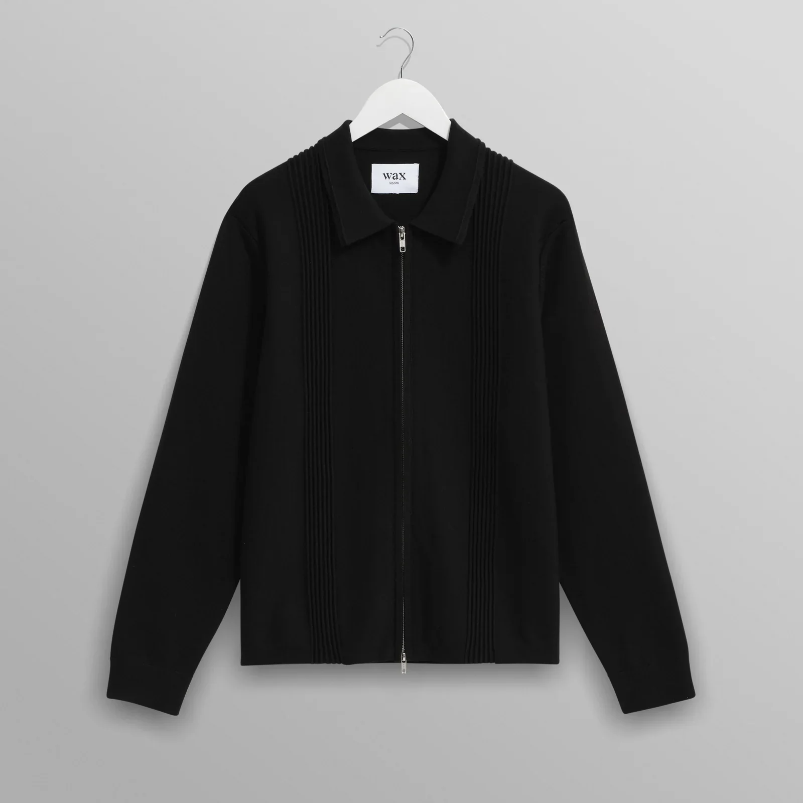 Lennox Zip Polo, Milano Ripple Stripe - Black