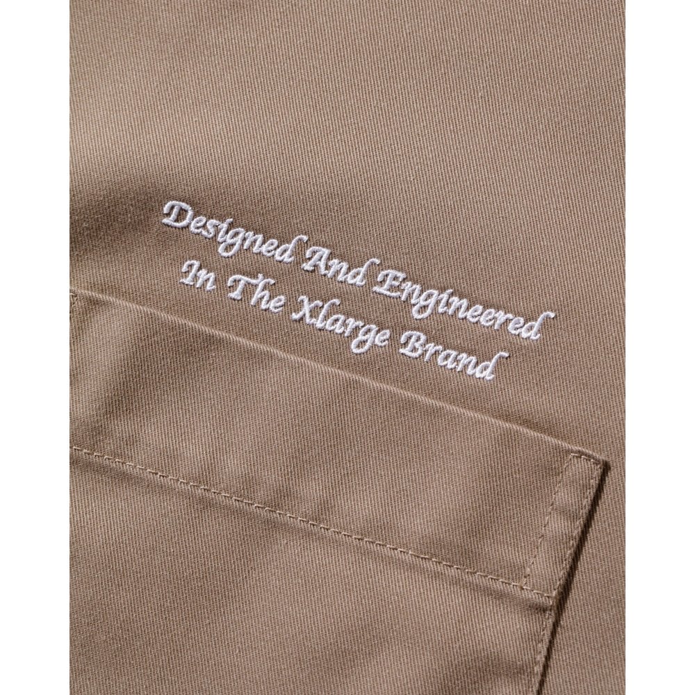 Embroidered S/S Work Shirt - Beige - Image 4