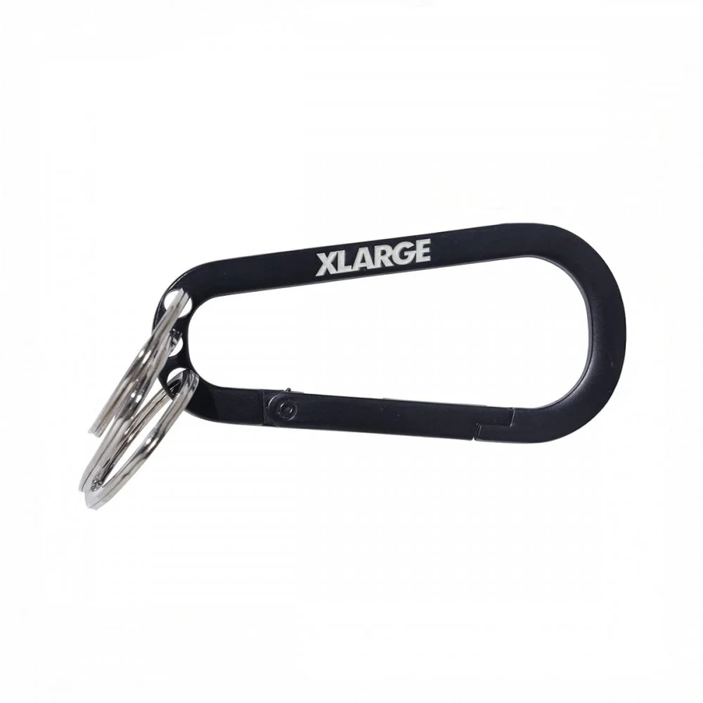 Slanted Logo Keyring Carabiner - Black