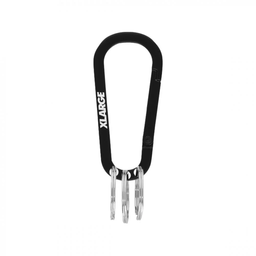 Slanted Logo Keyring Carabiner - Black - Image 2
