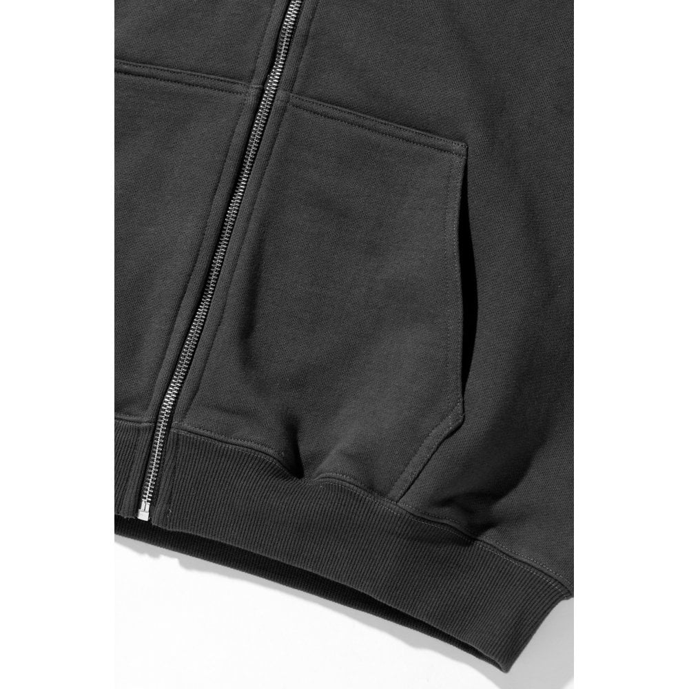Slanted OG Zip Hooded Sweatshirt - Black - Image 3