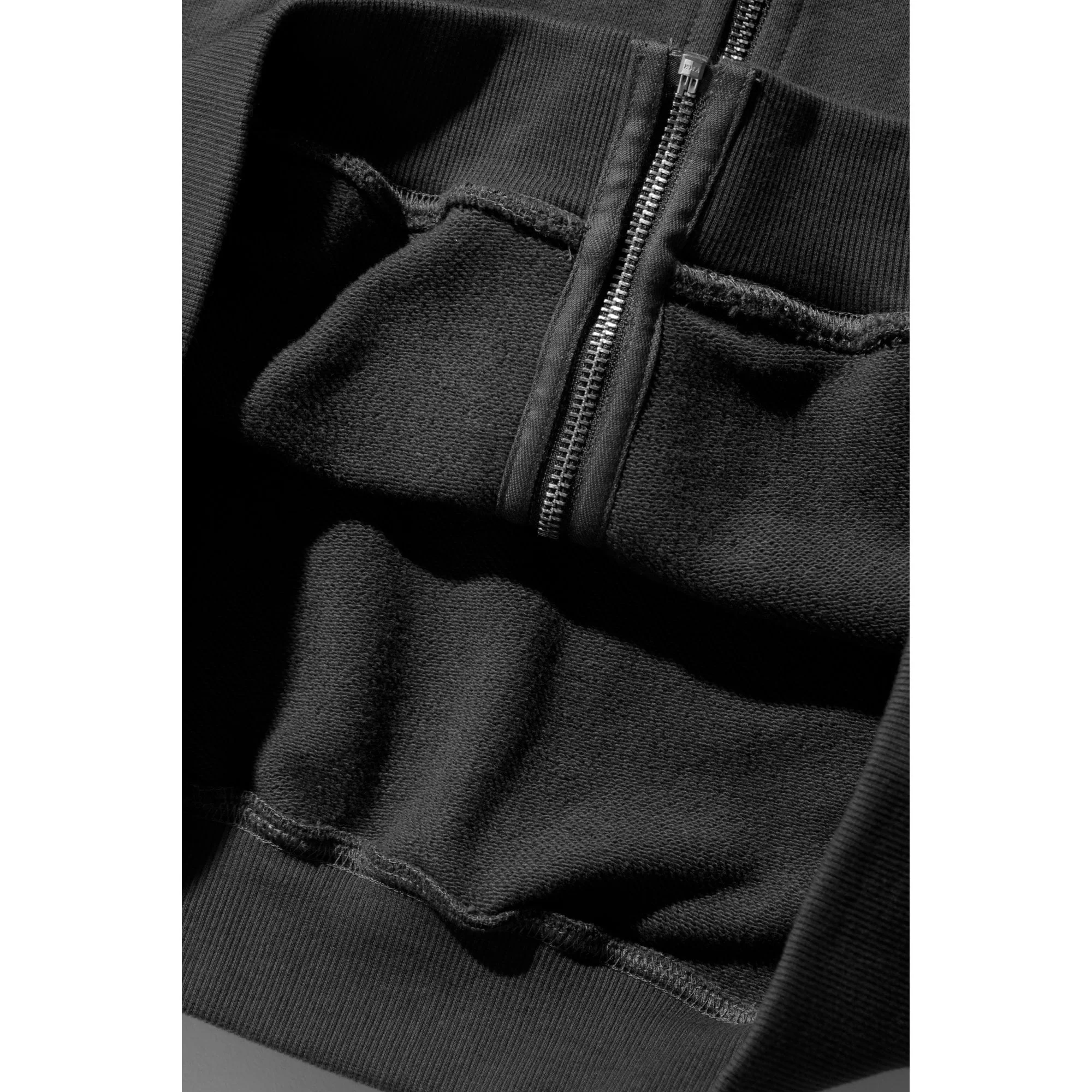 Slanted OG Zip Hooded Sweatshirt - Black - Image 4